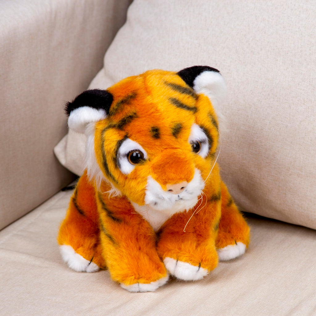Plushland Brown Tiger Sitting Plush Toy – 7 Inch Super Soft Stuffed Animal