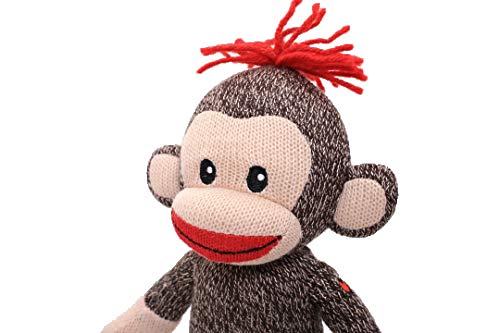Plushland Curioso Brown Sock Monkey – Hand Knitted 6-Inch Plush with Heart Symbol
