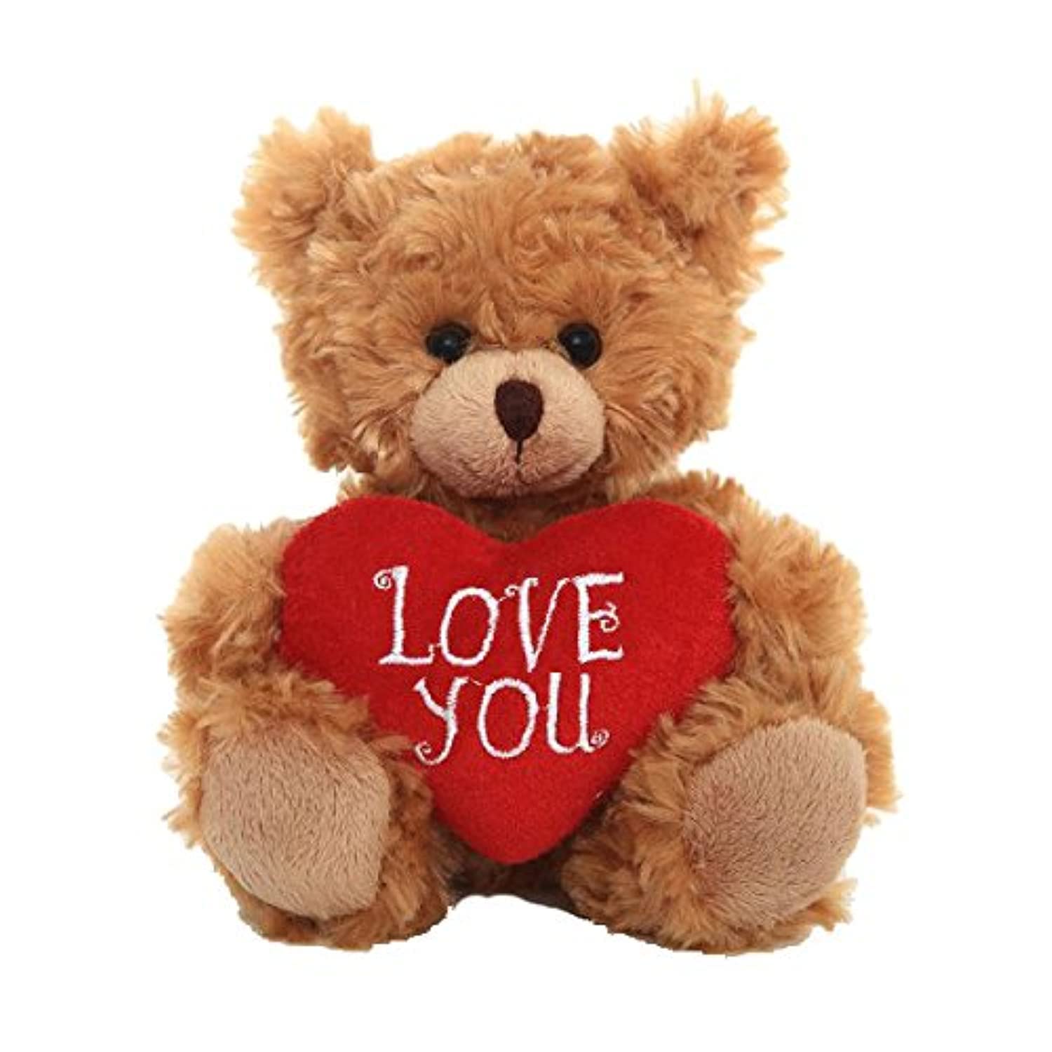 Plushland Mocha Heart Bear – 6-Inch Stuffed Teddy with Embroidered Love Heart, Soft Plush Toy for Kids & Adults