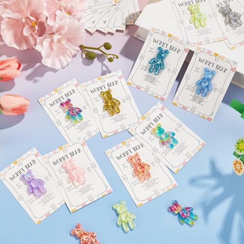 Pocket Bear Hug Emotional Support Gifts – 10 Mini Worry Bears with Cards for Anxiety Relief and Positivity