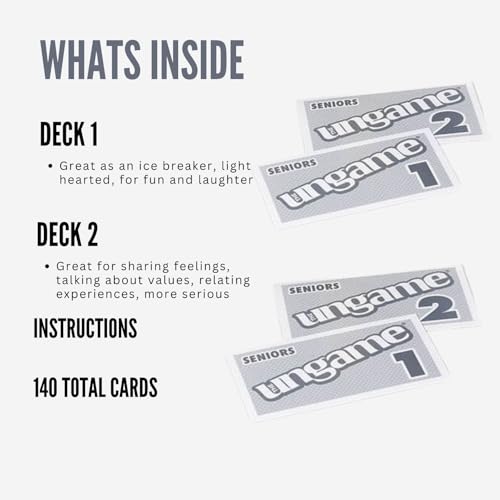 Pocket UNGAME Seniors Edition - Non-Competitive Card Game for Ages 55+ with 140 Large-Print Cards