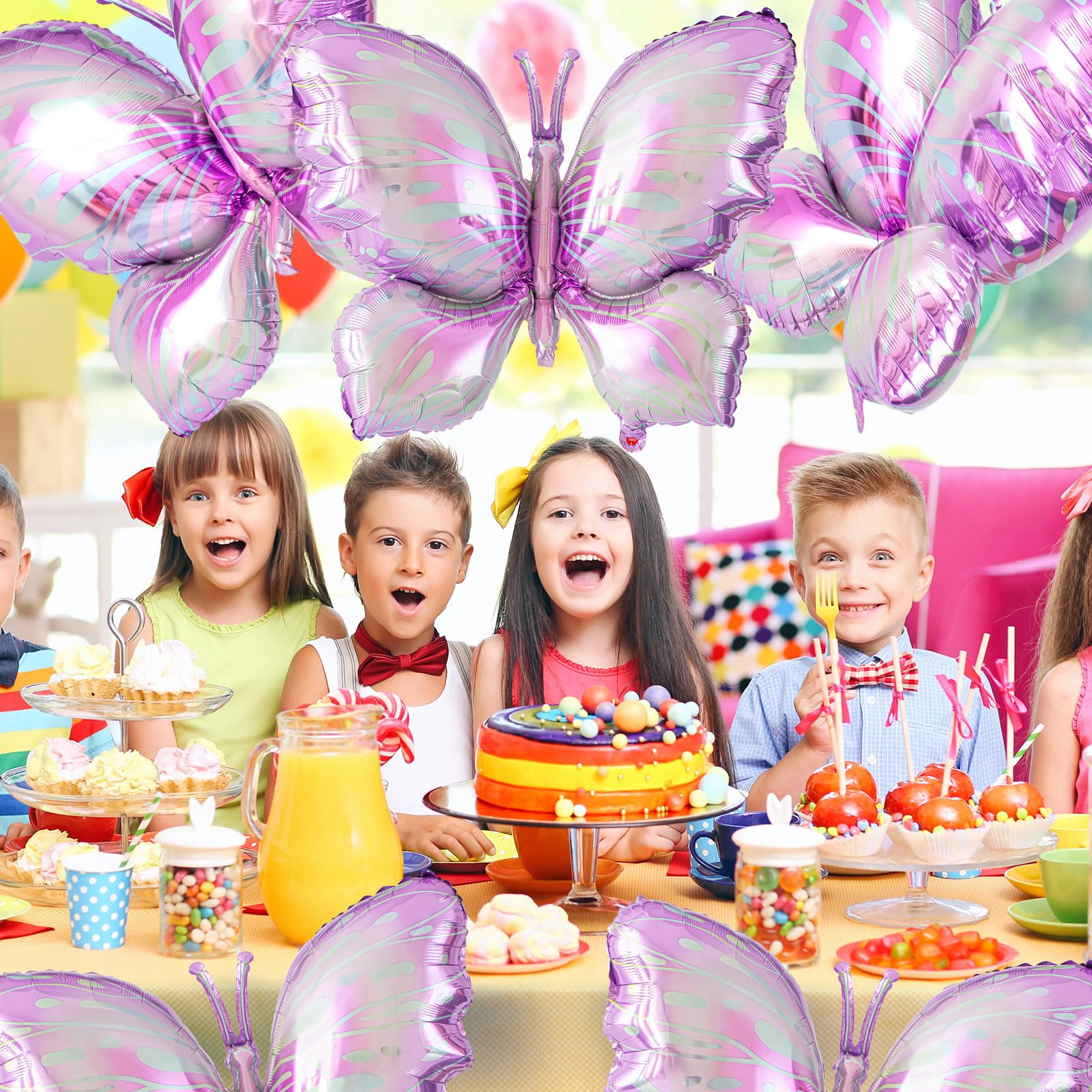 Poen 12 Pack 40 Inch Purple Gradient Butterfly Foil Balloons for Party Decor
