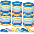 Poen 48 Motivational Silicone Bracelets - Boho Rainbow Wristbands for Kids, Students, and Teachers
