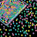 Poen 500 Mini Dice Set – 5mm Acrylic Dice in 5 Transparent Colors with Portable Plastic Box for Casino Night, Board Games, and Math Learning