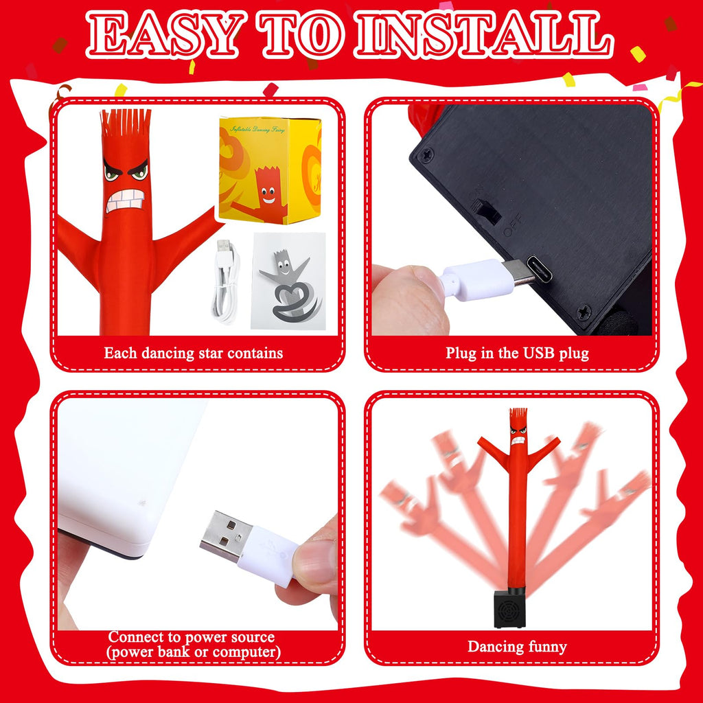 Poen Mini Wacky Waving Inflatable Tube Guy – Desktop Toy with Blower for Pranks and Office Decor