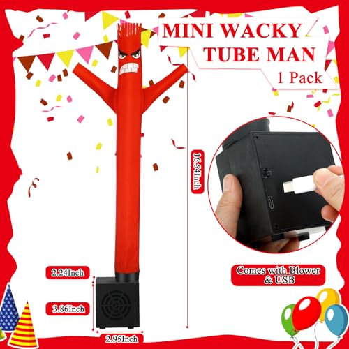 Poen Mini Wacky Waving Inflatable Tube Guy – Desktop Toy with Blower for Pranks and Office Decor