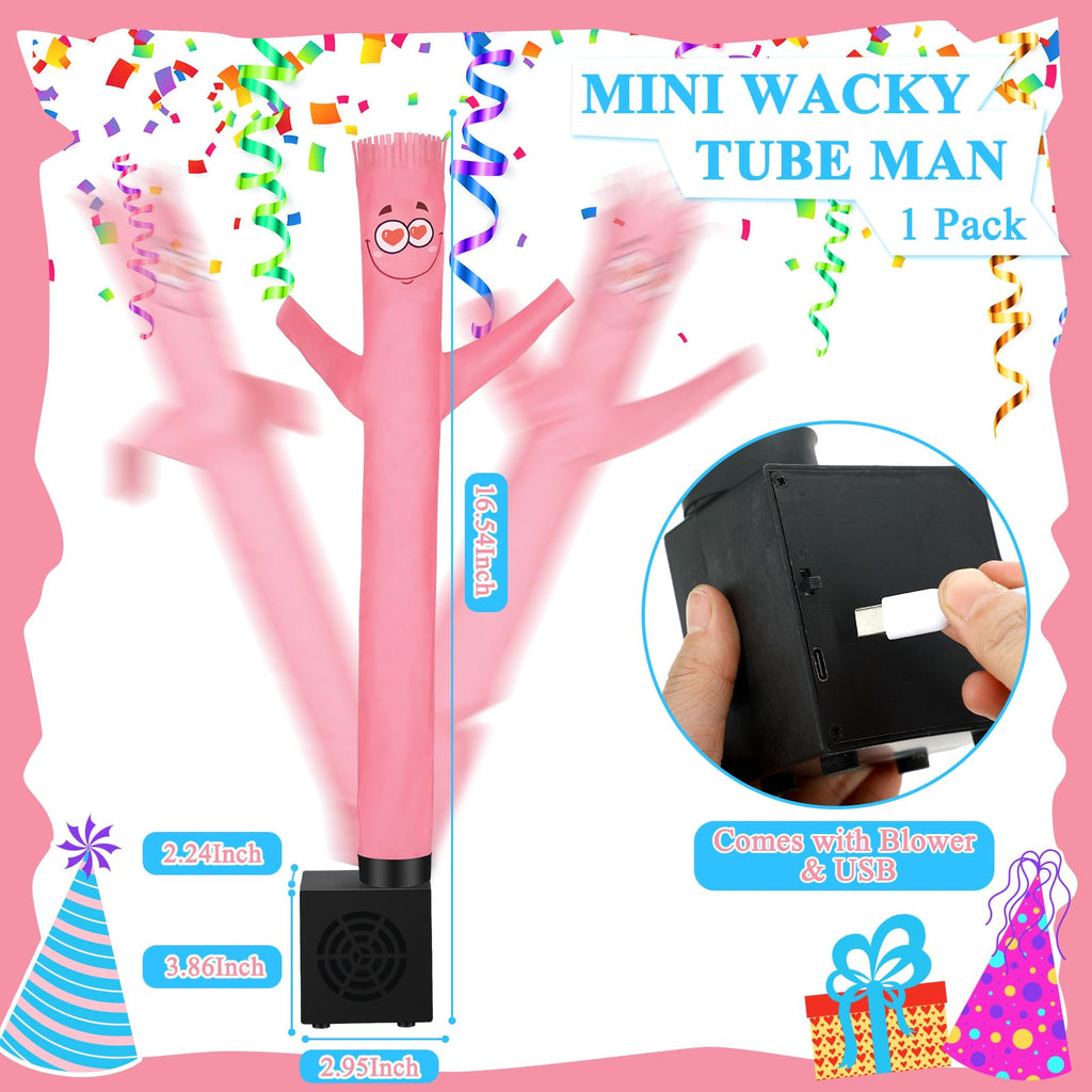 Poen Mini Wacky Waving Inflatable Tube Guy with Blower – Desktop Funny Gag Toy for Office Party Decor (Infatuation, 16.5 Inches)