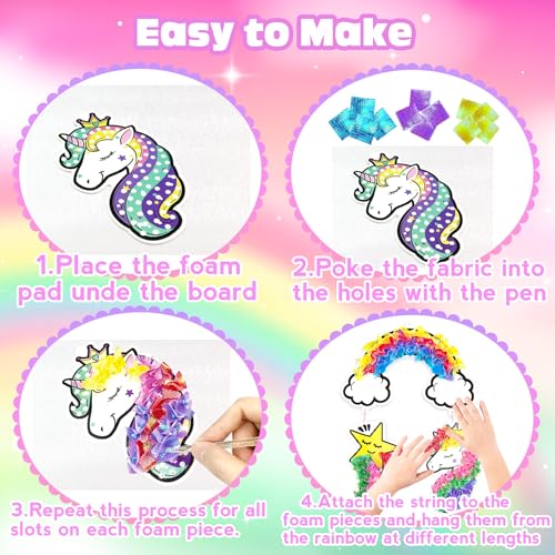 Poke-in Craft and Art Kit – Magical Dream Decor with 700 Fabric Squares for Kids Ages 4-10+