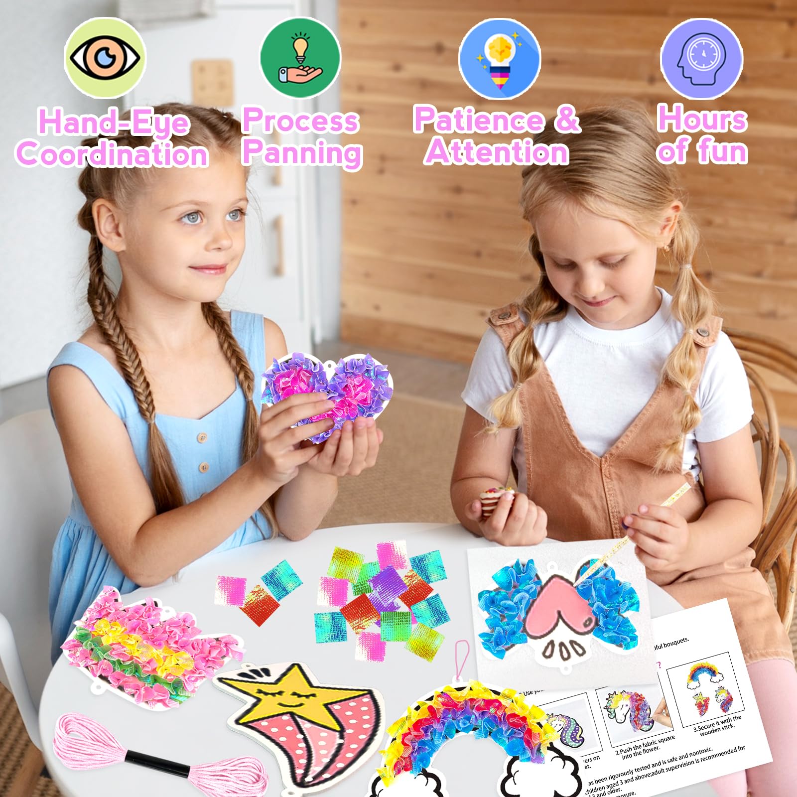 Poke-in Craft and Art Kit – Magical Dream Decor with 700 Fabric Squares for Kids Ages 4-10+