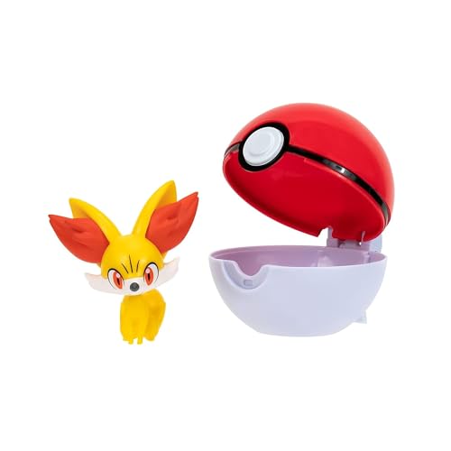 Pokémon Clip 'n' Go Poké Ball with Fynx Figure – Official 5 cm Collectible Toy