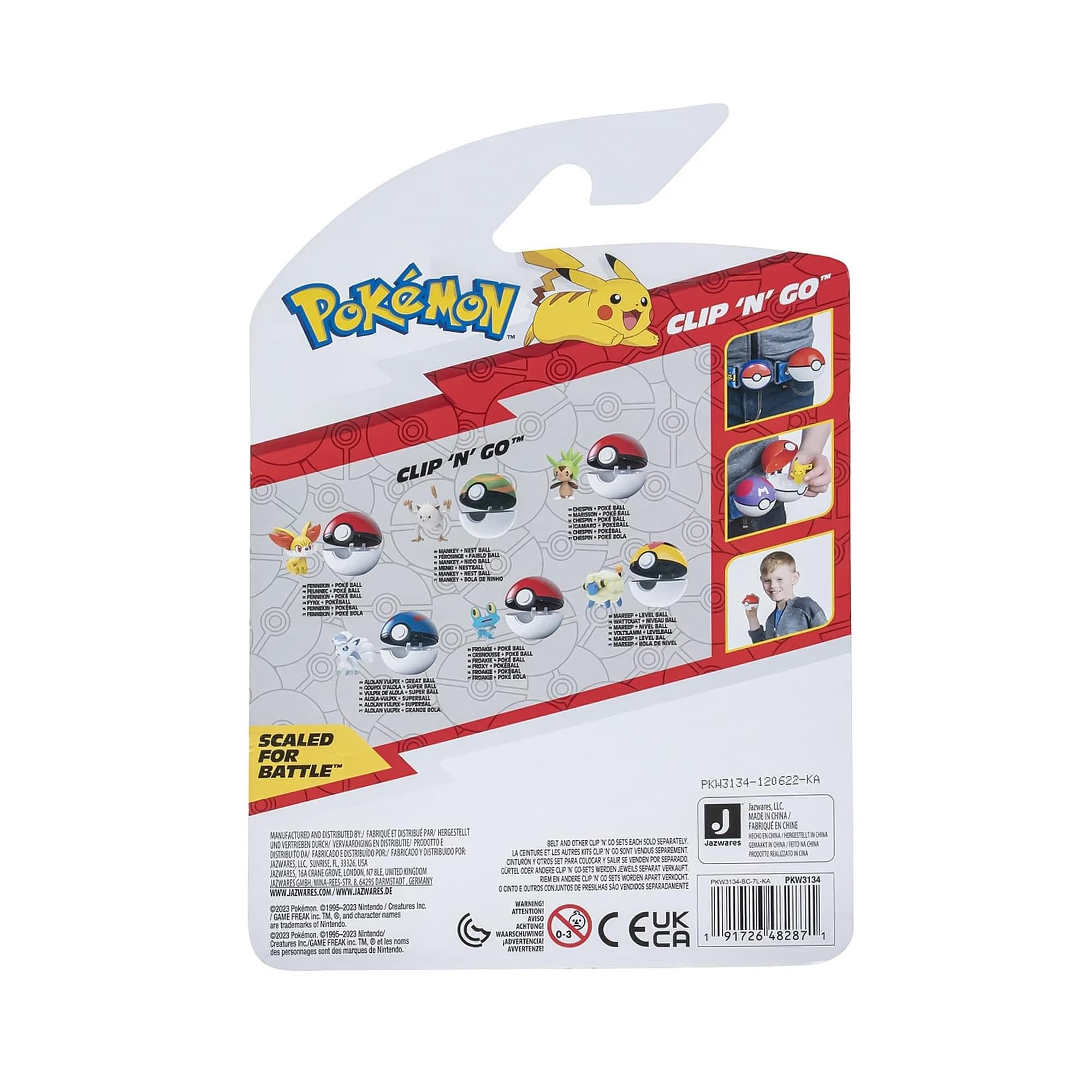 Pokémon Clip 'n' Go Poké Ball with Fynx Figure – Official 5 cm Collectible Toy
