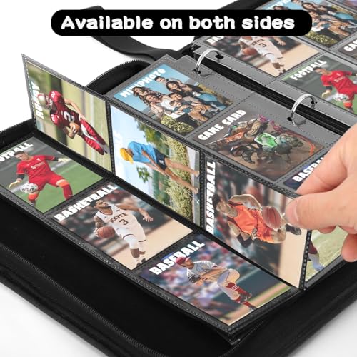 POKONBOY 900-Pocket Trading Card Sleeve Pages – 50 Double-Sided Protectors for MTG, Sports, Games