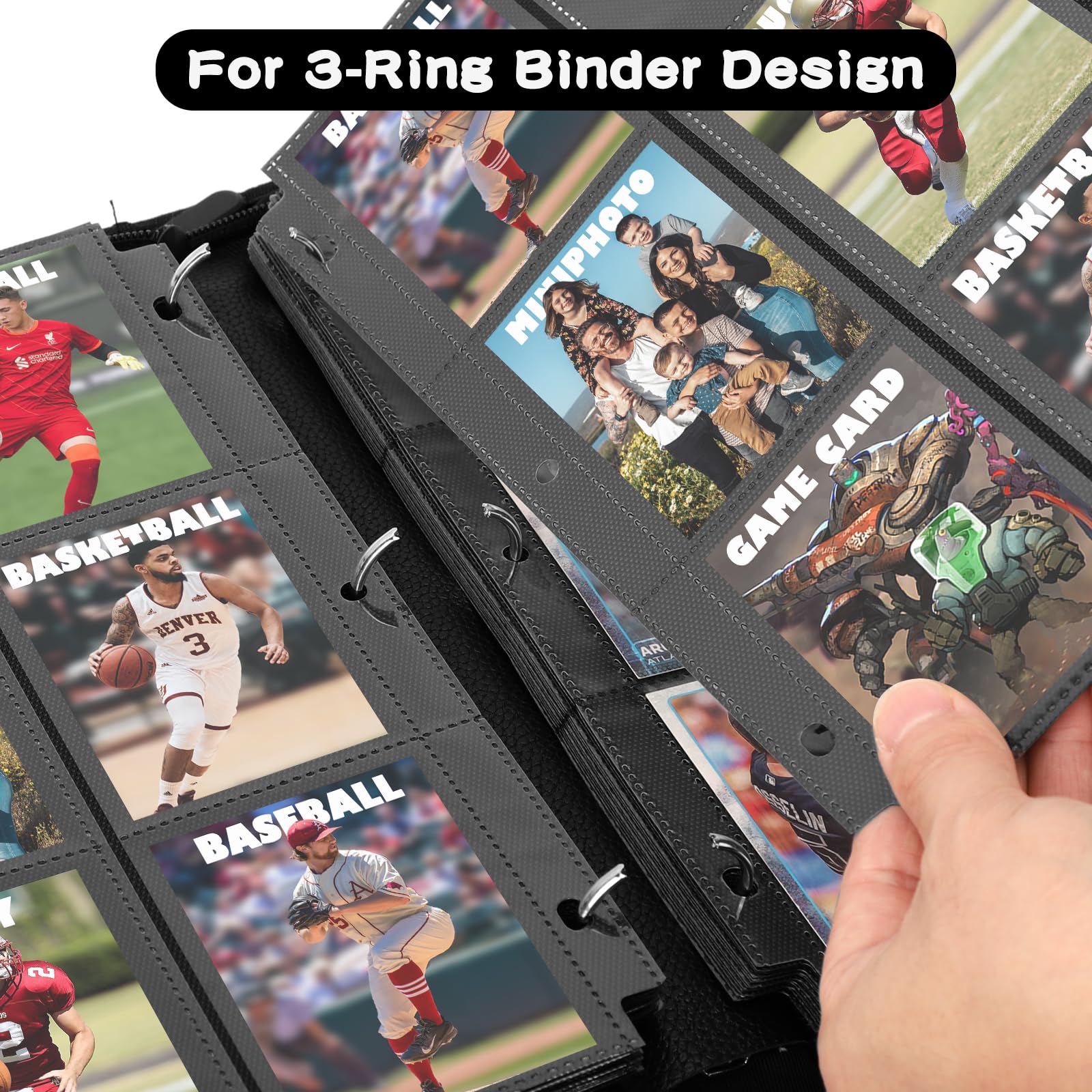 POKONBOY 900-Pocket Trading Card Sleeve Pages – 50 Double-Sided Protectors for MTG, Sports, Games