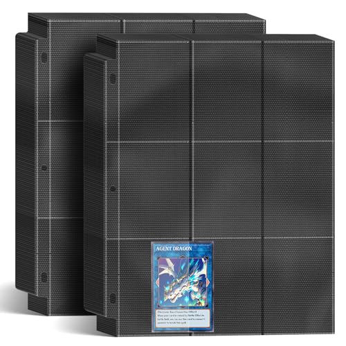 POKONBOY 900-Pocket Trading Card Sleeve Pages – 50 Double-Sided Protectors for MTG, Sports, Games