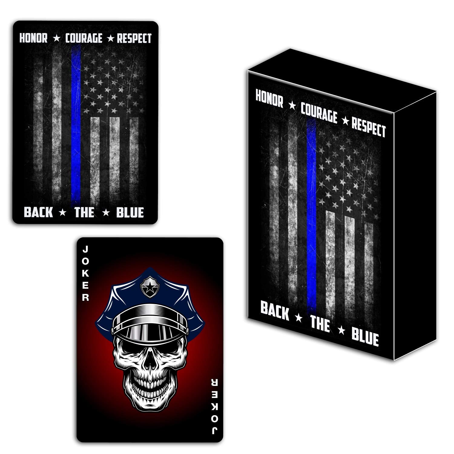 Police Officer Playing Cards – Back the Blue Design, Premium Quality, Veteran Owned