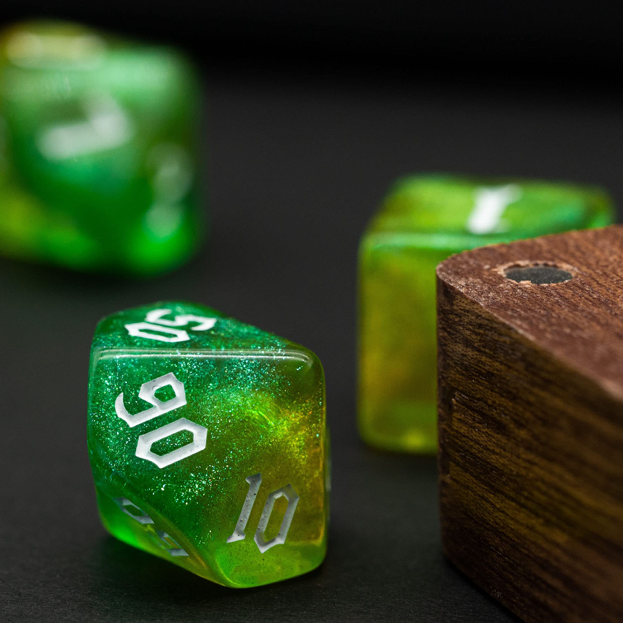Poludie 5-Set D&D Dice (35 Dice) with Leather Bag – Sickle Font Polyhedral RPG Dice Set