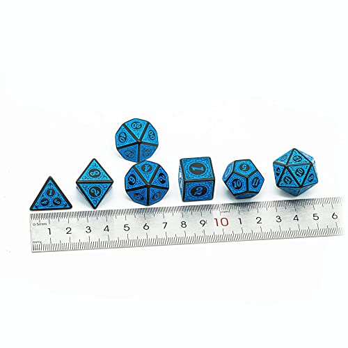 Poludie 5 Sets DND Dice (35pcs) with Leather Bag – Window Lattice Carved Acrylic Polyhedral Dice for RPG Games