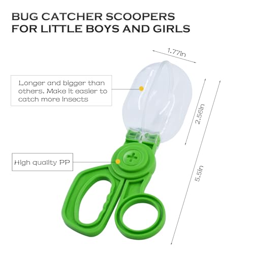 POMIKU Bug Catcher Scoopers for Kids – 4-Pack Handy Scoopers for Fine Motor Skills, Sensory Play, and Outdoor Bug Catching (Ages 3+)