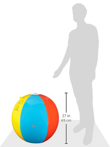Poolmaster Splash and Spray Beach Ball Sprinkler – 35-Inch Water Toy with Multiple Sprays