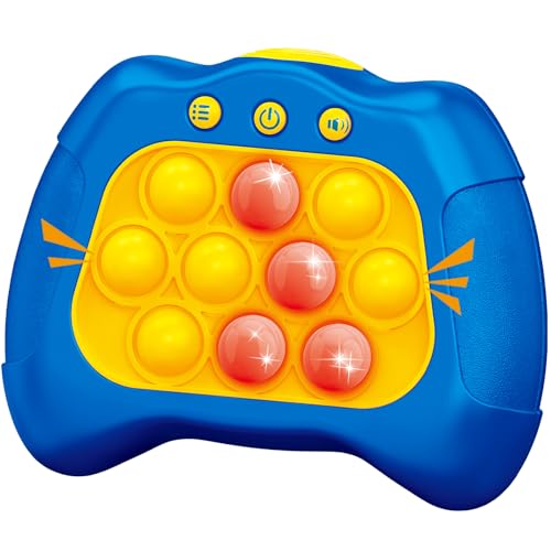 Pop Push Game Toy for Kids - Blue - Handheld Fidget Game with 4 Modes