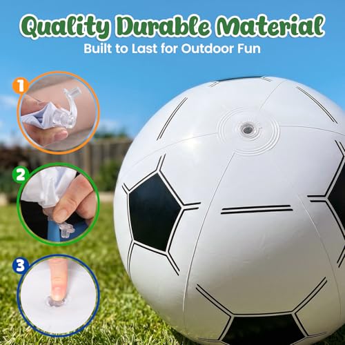 POPLAY 5-Pack 12 Inch Inflatable Soccer Beach Balls – Bulk Party Favors for Summer Games