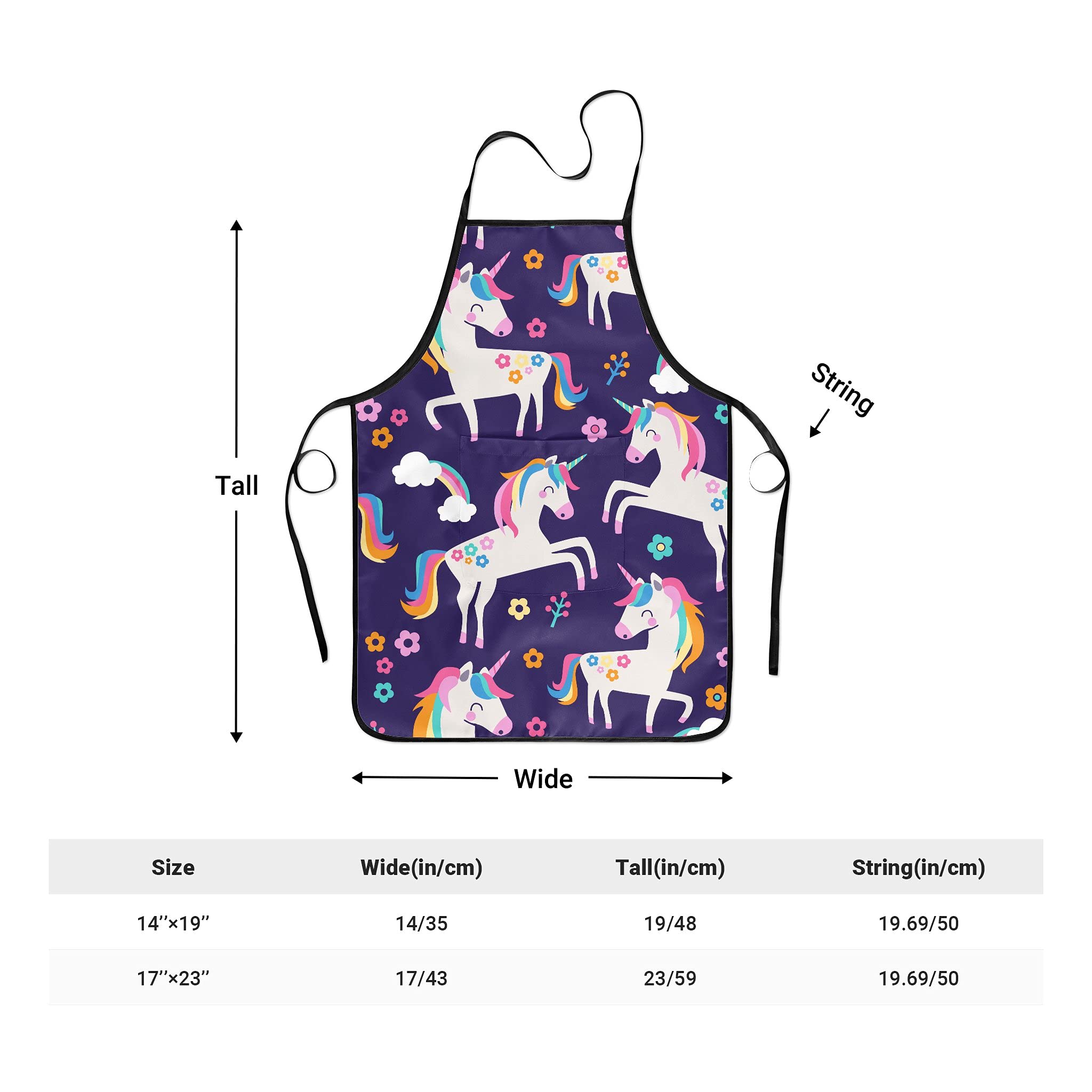 Popologa Waterproof Kids Aprons with Pockets – Two Sizes for Cooking Painting & Baking