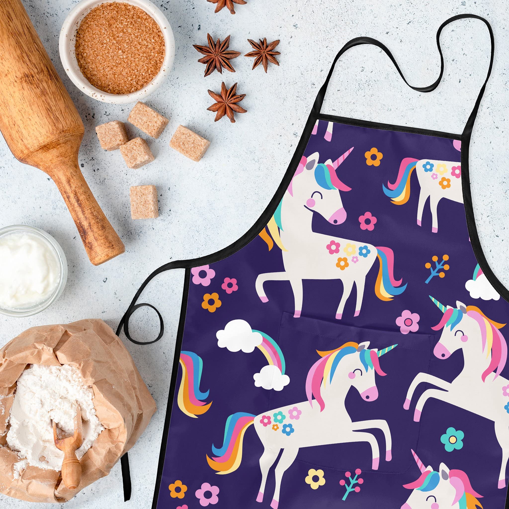 Popologa Waterproof Kids Aprons with Pockets – Two Sizes for Cooking Painting & Baking