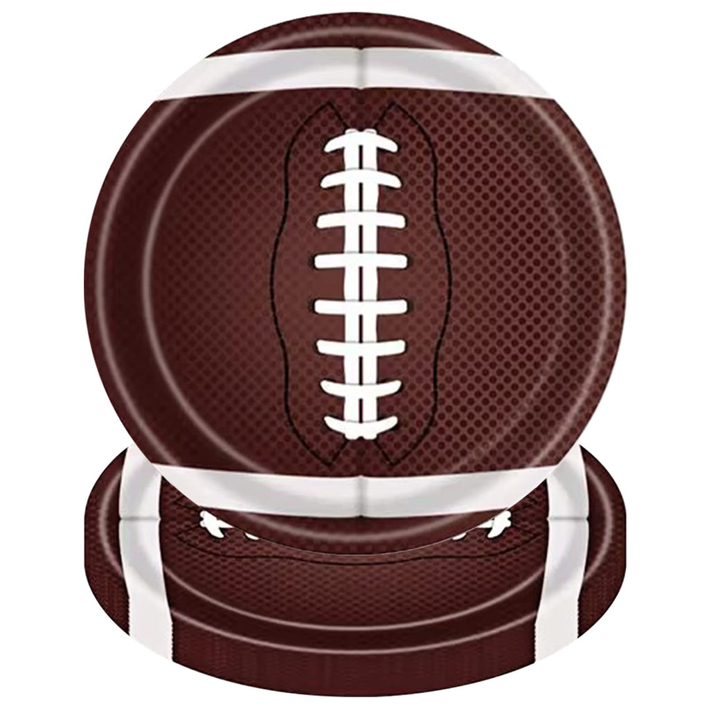 Poqirzan 50-Pack 9-Inch Football Paper Plates – Disposable Dinnerware for Game Day Parties