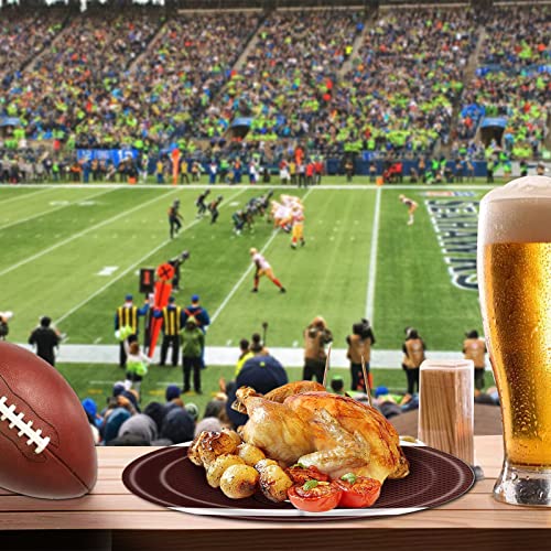 Poqirzan 50-Pack 9-Inch Football Paper Plates – Disposable Dinnerware for Game Day Parties