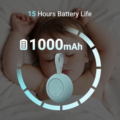 Portable White Noise Machine with 12 Soothing Sounds and 15-Hour Battery