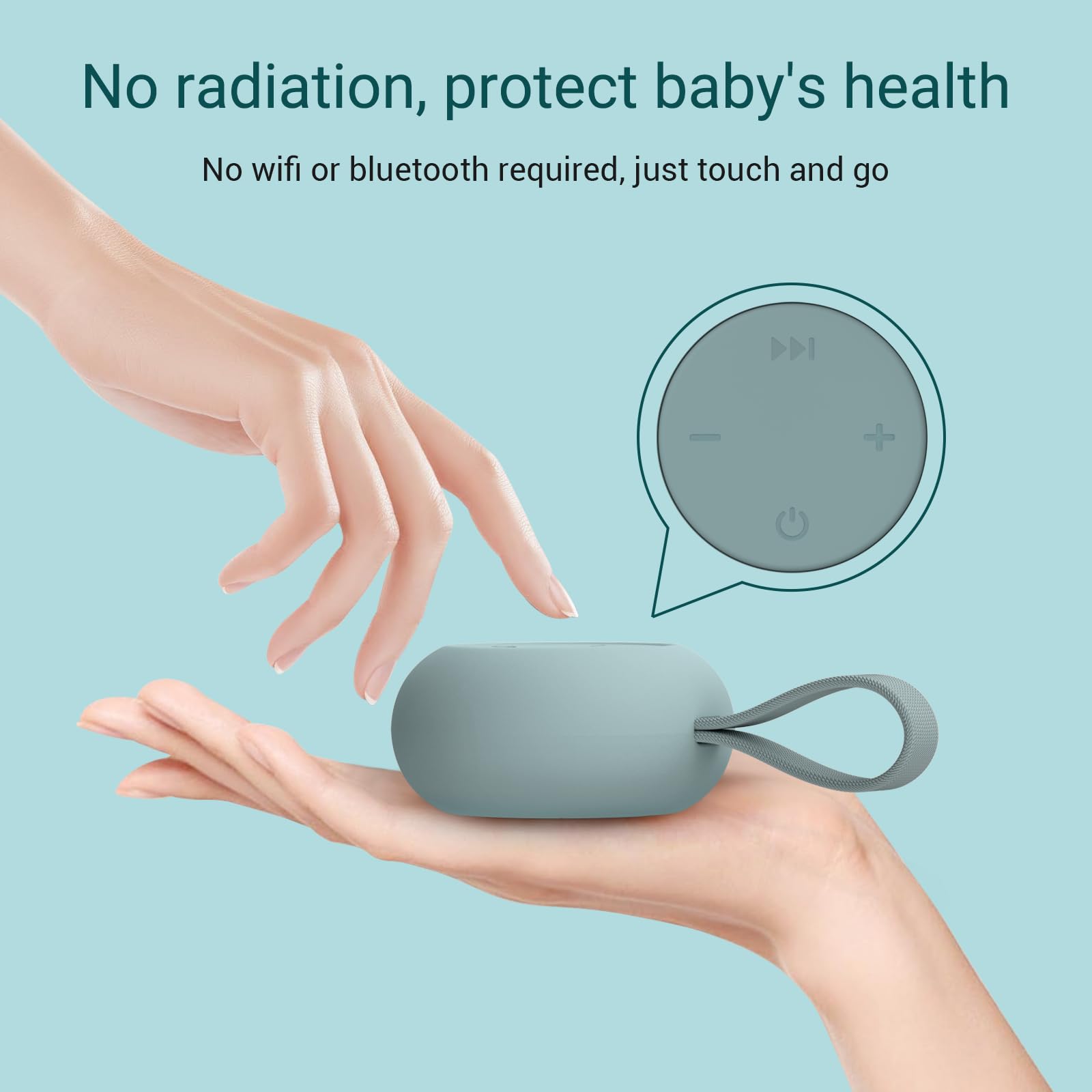 Portable White Noise Machine with 12 Soothing Sounds and 15-Hour Battery