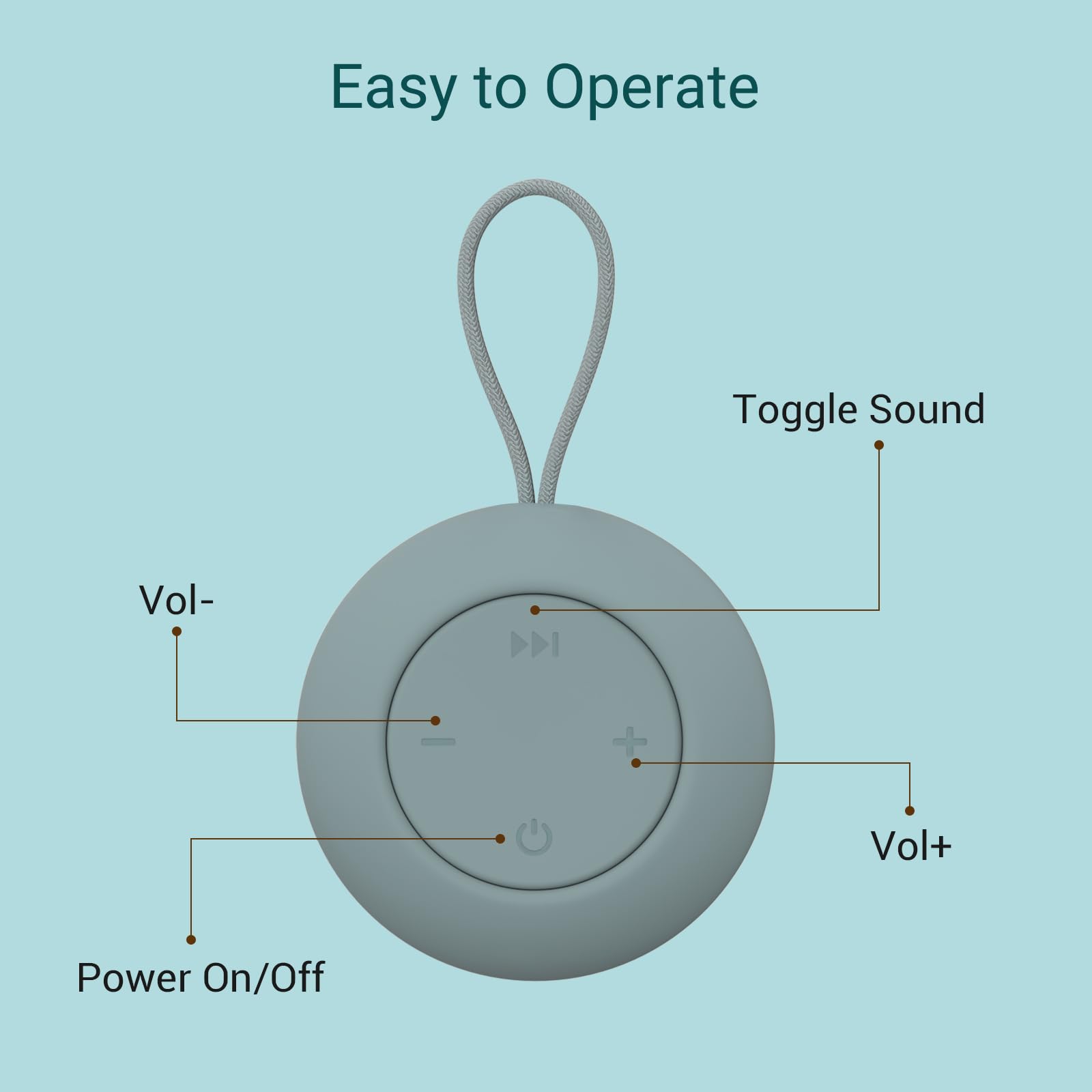 Portable White Noise Machine with 12 Soothing Sounds and 15-Hour Battery