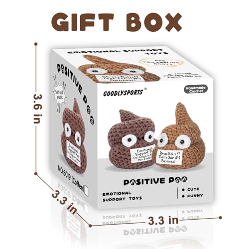 Positive Poo - Emotional Support Crochet Poop Toy, Funny Gag Gift for Adults