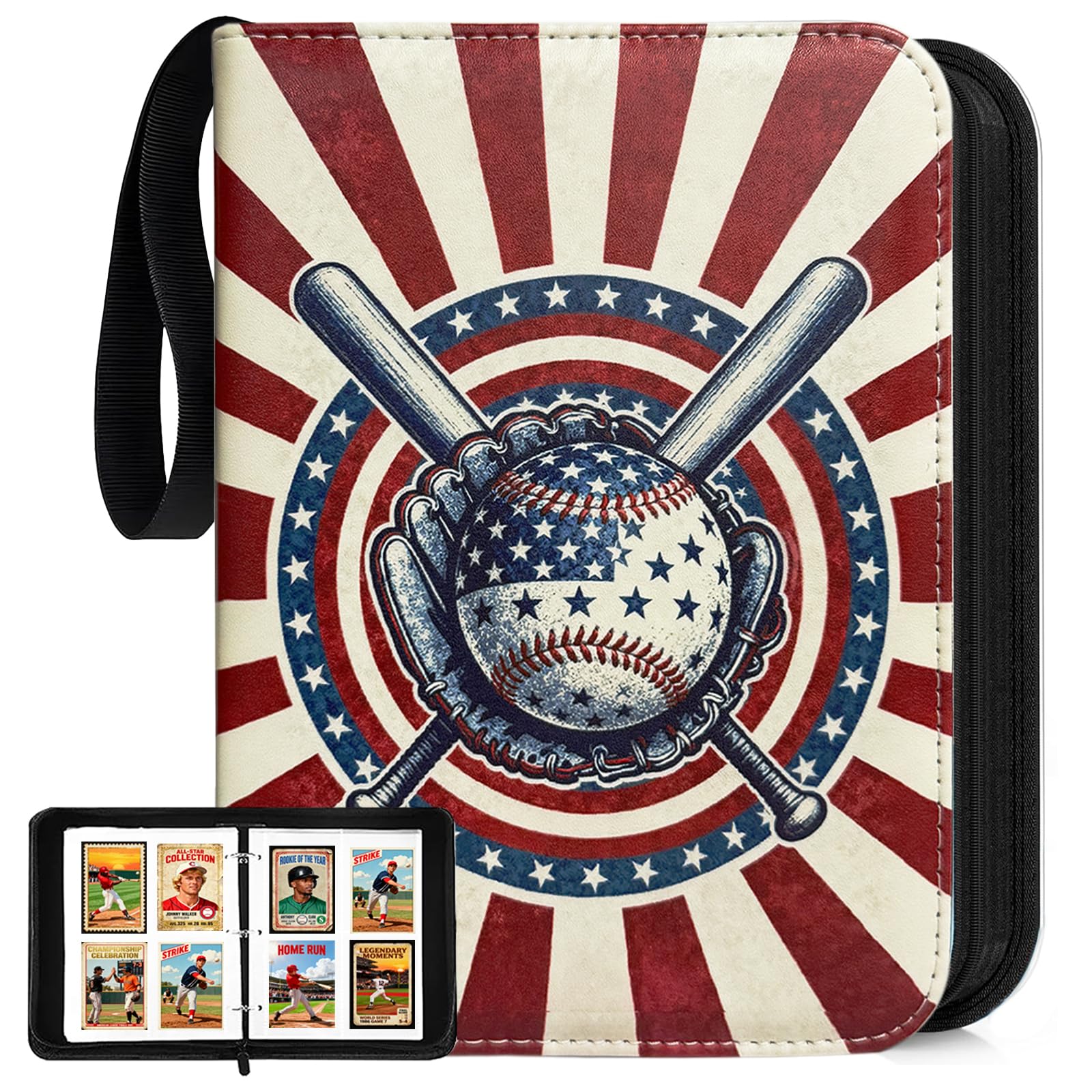 Potenco Baseball Card Binder – 400-Pocket Trading Card Album with Acid-Free Sleeves