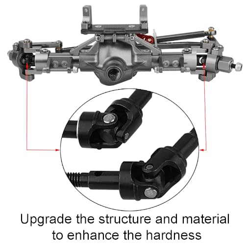 Pothyes Front Axle CVD Drive Shaft for Axial SCX10 1/10 RC Crawler – Hard Steel Upgrade