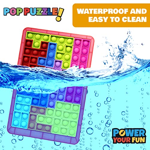 Power Your Fun Pop Puzzle Popper Fidget Game – 27pc Jigsaw Bubble Popper, Red