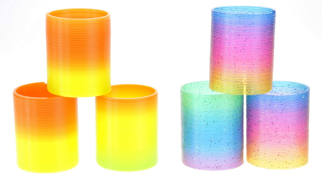 PowerTRC 12-Pack Mini Rainbow Slinky Toys – 2-Inch Spring Coils for Party Favors, Goodie Bags, and Classroom Prizes