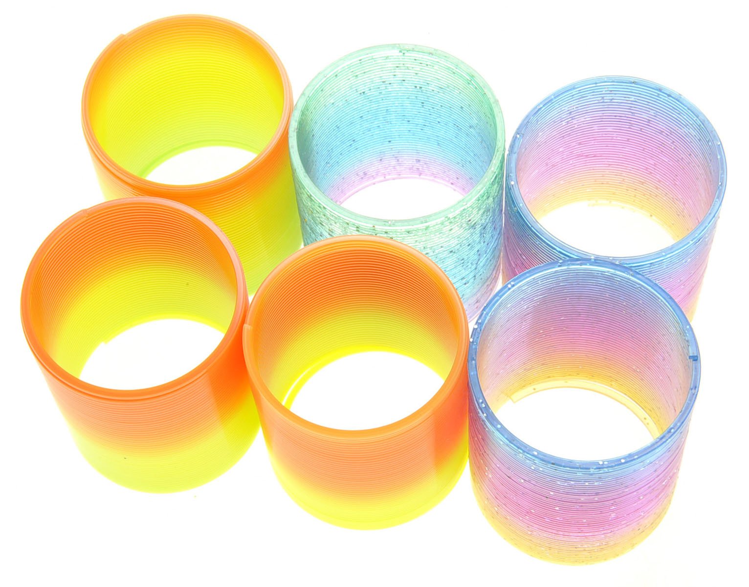 PowerTRC 12-Pack Mini Rainbow Slinky Toys – 2-Inch Spring Coils for Party Favors, Goodie Bags, and Classroom Prizes