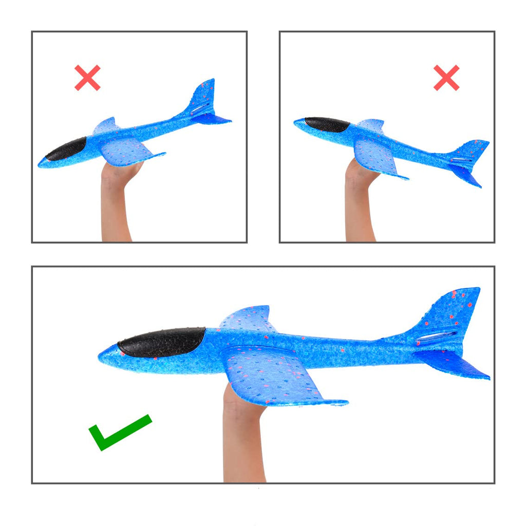 PowerTRC 17.5" Foam Gliding Airplane 2-Pack – Outdoor Toy with Adjustable Tail Modes