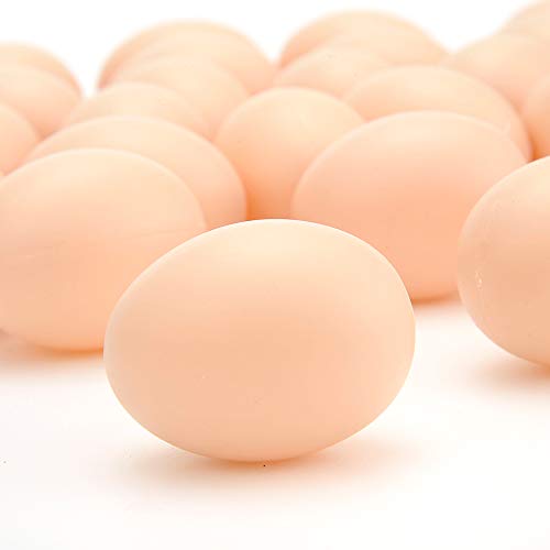 PowerTRC 30-Pack Plastic Pretend Play Eggs – Realistic Toy Chicken Eggs for DIY Easter Decorations and Kitchen Play