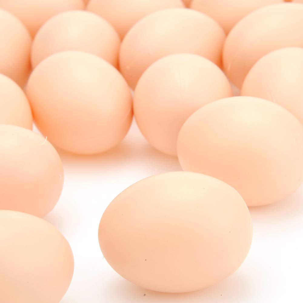 PowerTRC 30-Pack Plastic Pretend Play Eggs – Realistic Toy Chicken Eggs for DIY Easter Decorations and Kitchen Play