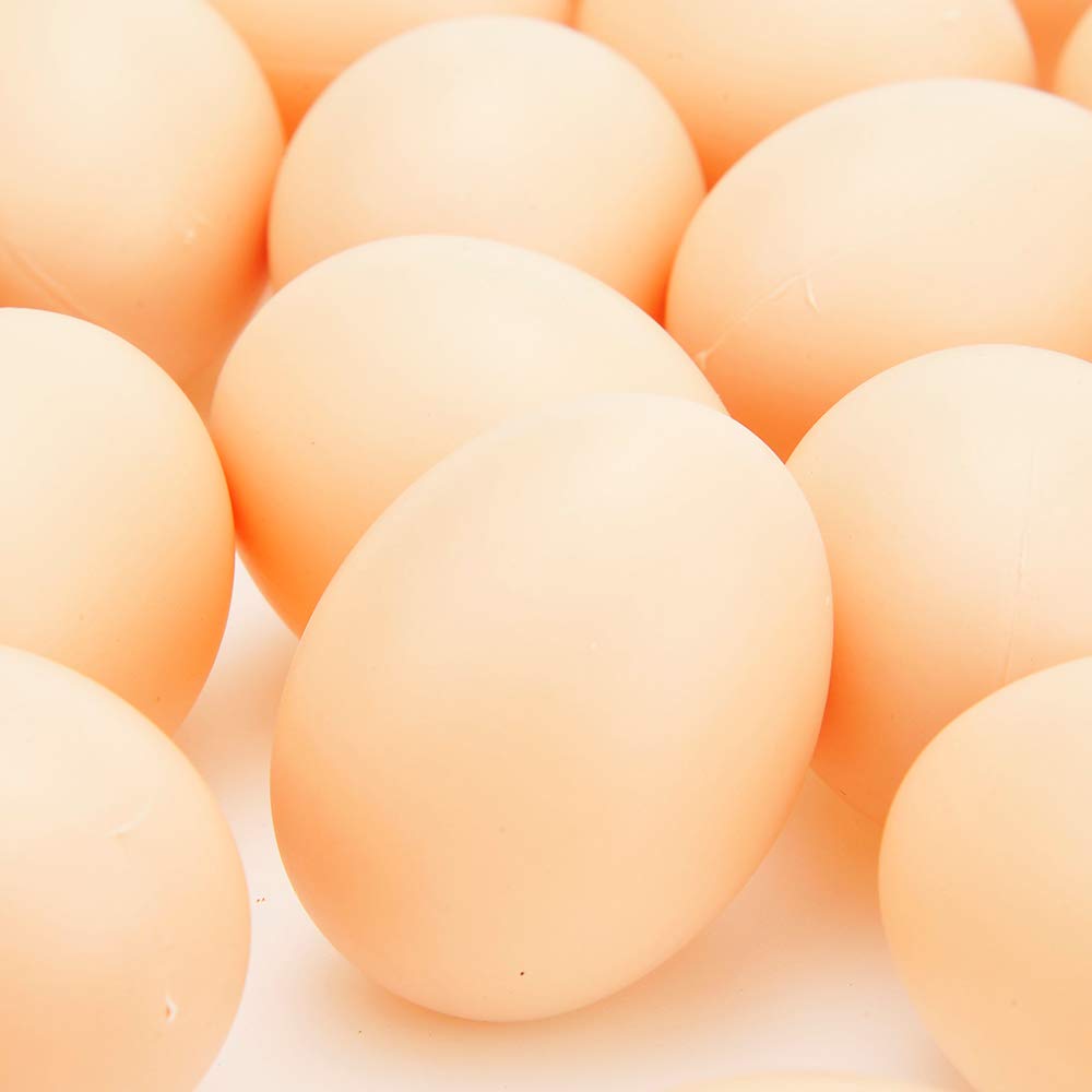 PowerTRC 30-Pack Plastic Pretend Play Eggs – Realistic Toy Chicken Eggs for DIY Easter Decorations and Kitchen Play