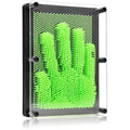 PowerTRC 3D Pin Art Sculpture - Green 8x6 Inch Hand Mold Toy for Creative Fun