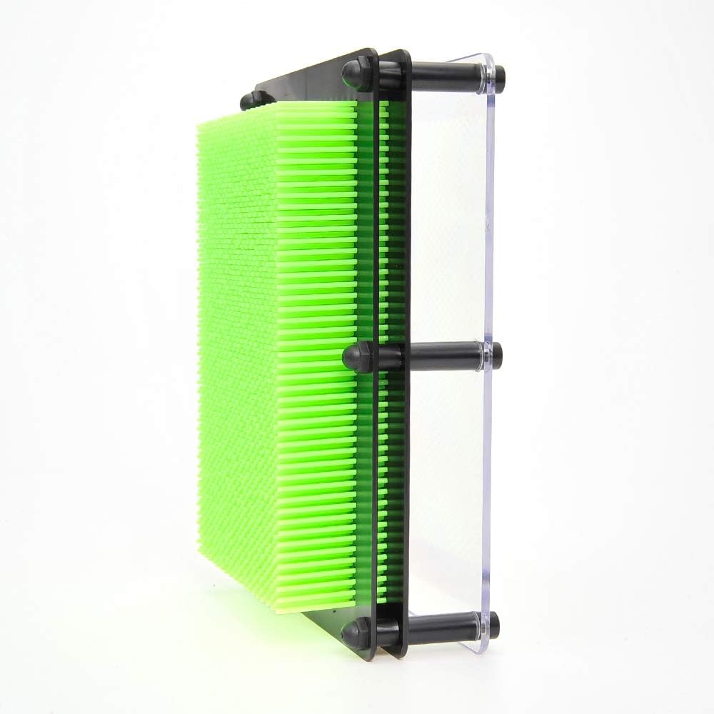 PowerTRC 3D Pin Art Sculpture - Green 8x6 Inch Hand Mold Toy for Creative Fun