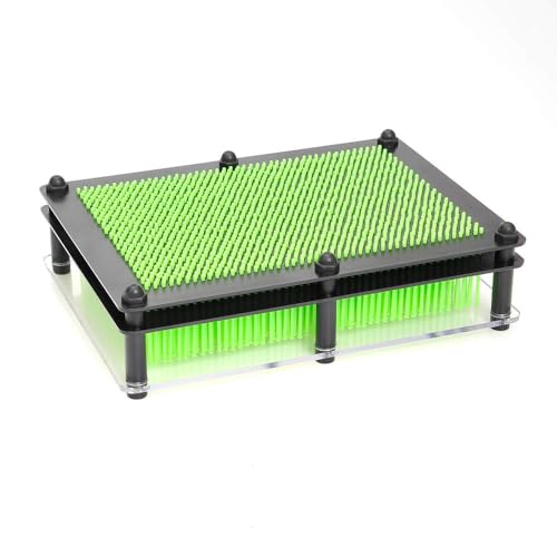 PowerTRC 3D Pin Art Sculpture - Green 8x6 Inch Hand Mold Toy for Creative Fun