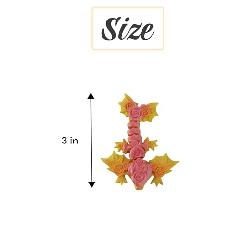 PowerTRC 3D Printed Dragon Baby Wyverns – Set of 10 Articulated Fidget Toys (Rainbow, 3 Inches)