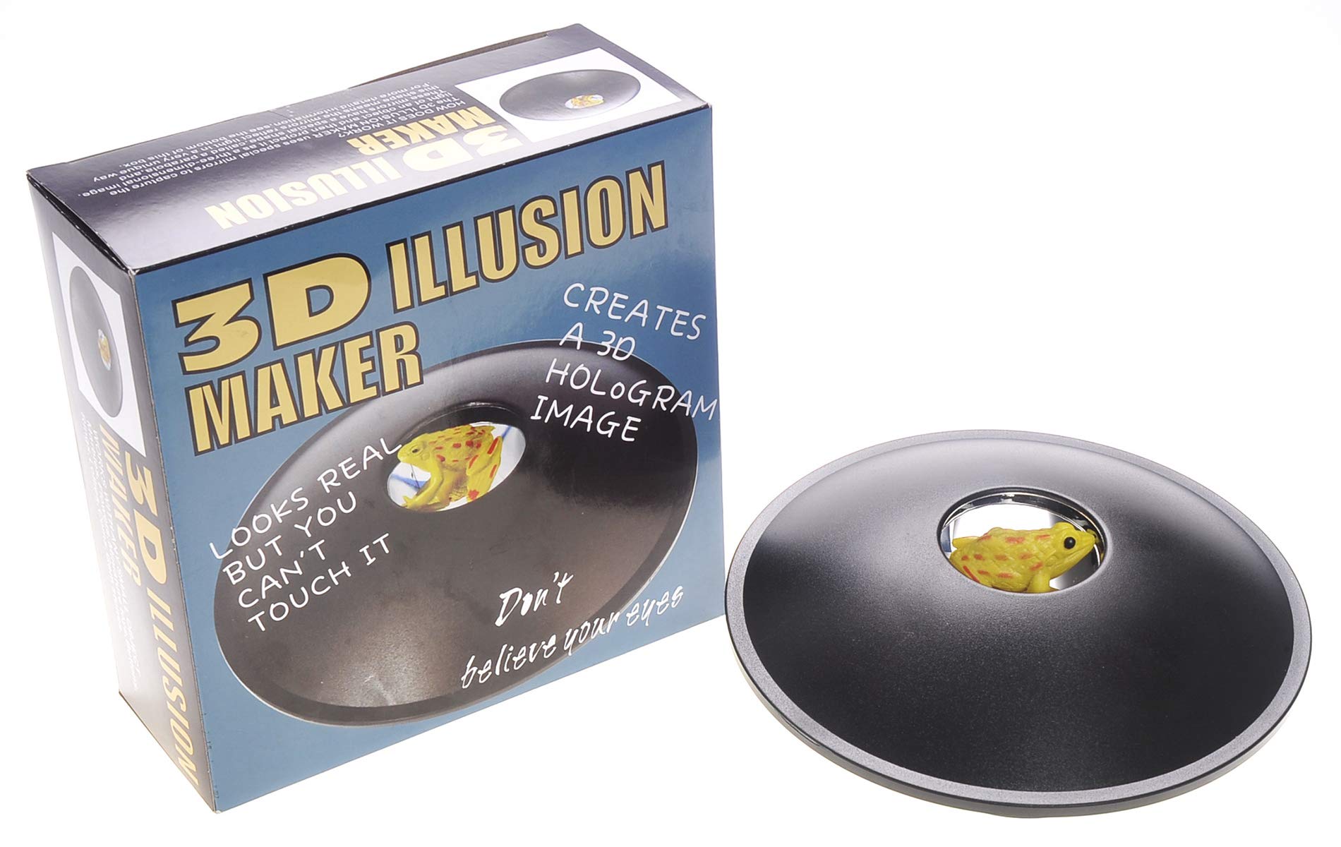 PowerTRC 6" 3-D Mirascope – Optical Illusion Toy with Holographic Projection and Included Frog