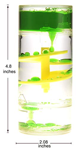 PowerTRC Cylinder Liquid Motion Bubbler – Calming Sensory Fidget Toy for Anxiety, ADHD, Autism – Desktop Decor and Timer