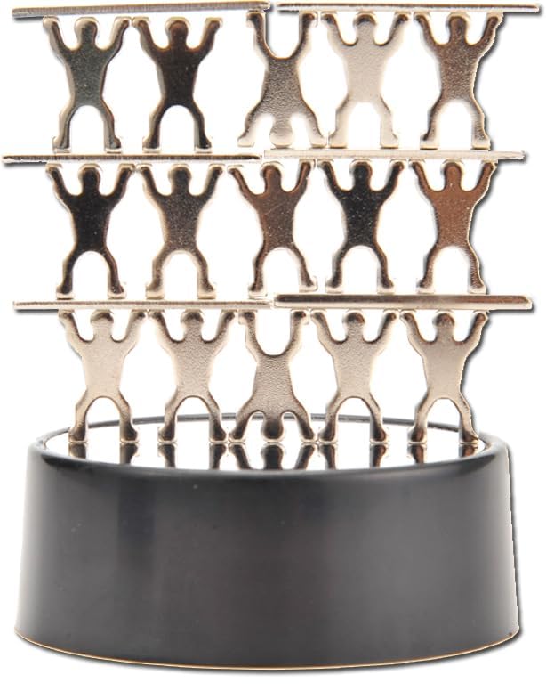 PowerTRC Magnetic Desktop Acrobats Sculpture – Black Metal Stress Relief Office Decor