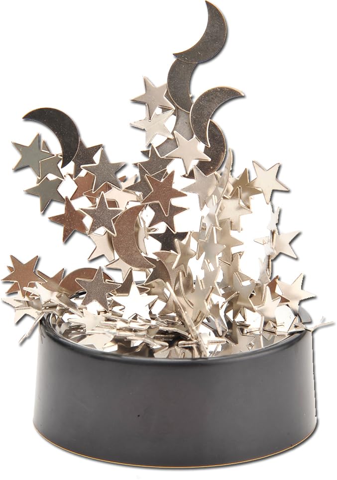 PowerTRC Magnetic Desktop Sculpture – Moons and Stars Mini Metal Desk Art